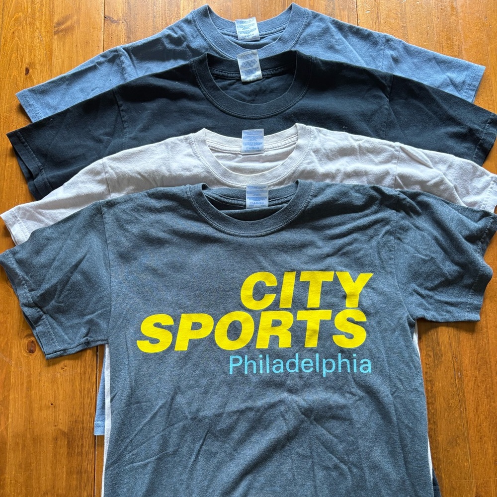 Vintage CITY SPORTS PHILADELPHIA Gildan Ultra Cotton T-Shirt BUNDLE (4)